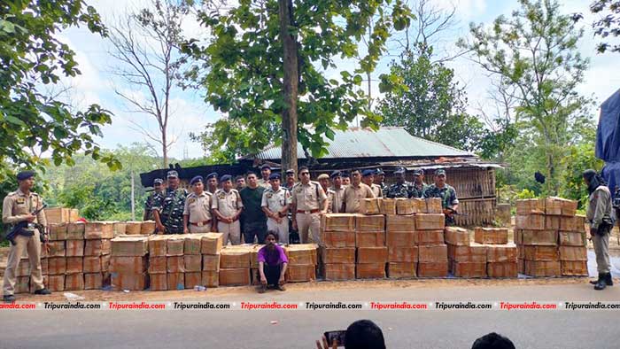 19575 Phensedyl bottles worth Rs. 1.5 Cr seized in Dhalai; One held