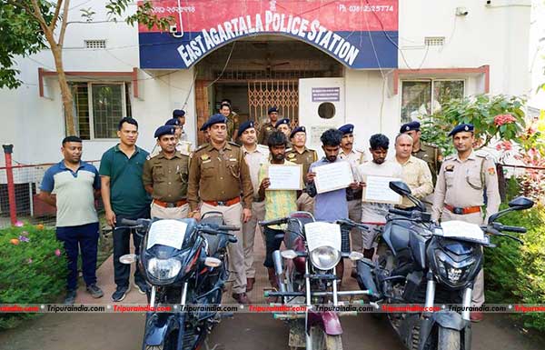 Three notorious Bike lifter held in Agartala