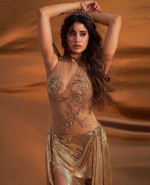 Janhvi Kapoor shimmers in golden outfit and flaunts tiara to add to the oomph