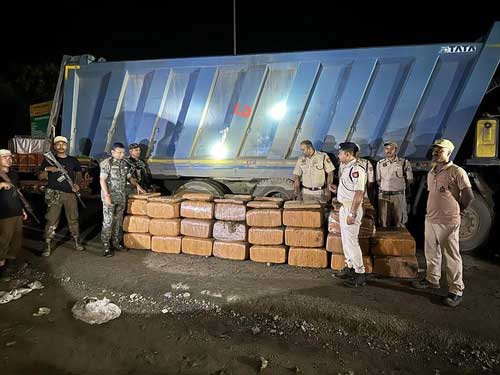 Assam Police seize huge haul of cannabis at Meghalaya border