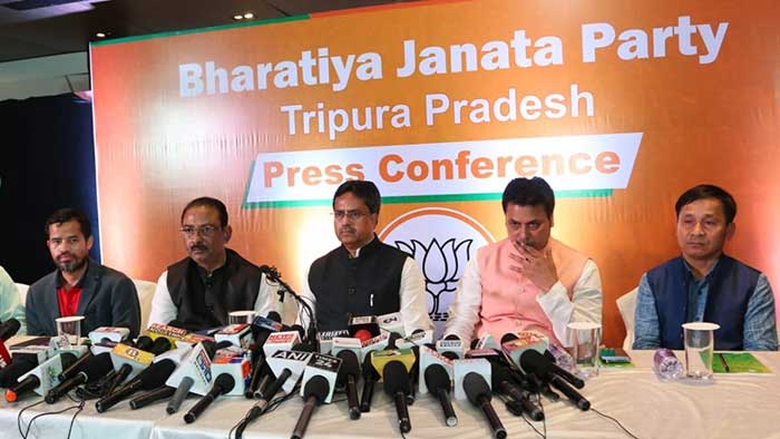 BJP in Tripura dumps ‘Greater Tipraland’, announces to extend alliance with IPFT