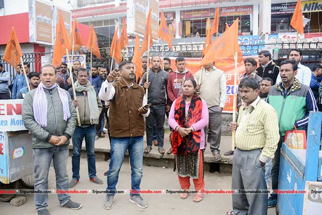 TRIPURA: Private transport workers protests Centre’s hit-and-run bill