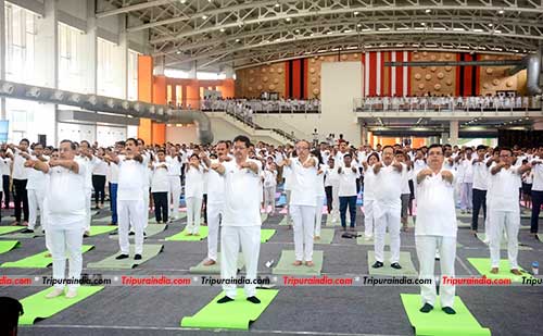 10th International Day of Yoga observed in Tripura; CM Dr Manik Saha stresses on regular yoga practice