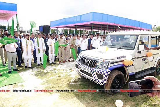 Generate more public awareness to control road accidents; CM Dr Manik Saga flags off 16 road safety vehicles