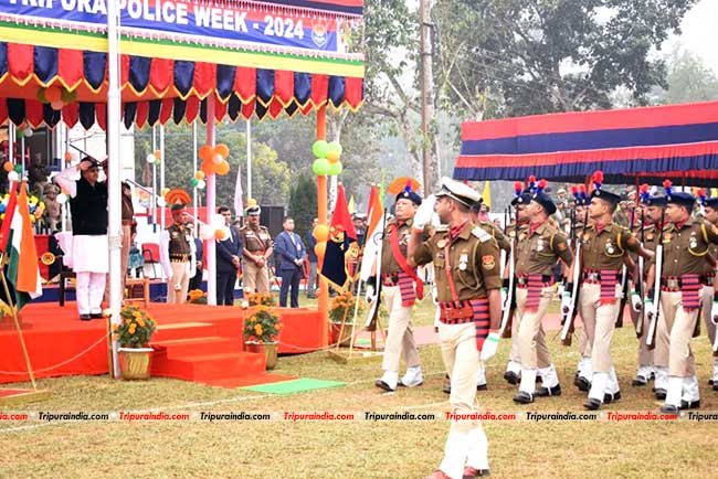 CM Dr Manik Saha praises role of Tripura police; says Tripura ranks 3rd in terms of lowest crime rate