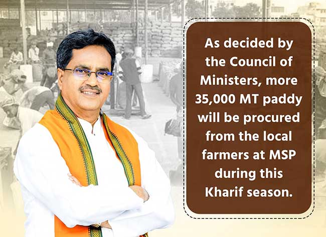 CM's Proactive Leadership Empowers Farmers, decides to Procure 35,000 MT of Paddy