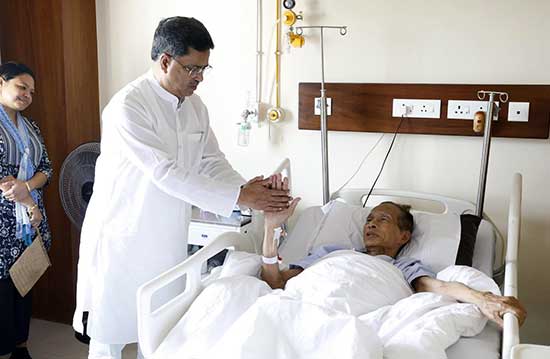 CM visits TIPRA Motha President BK Hrangkhawl in Hospital