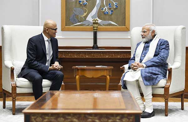 Nadella meets PM Modi, discusses how India Stack can transform world