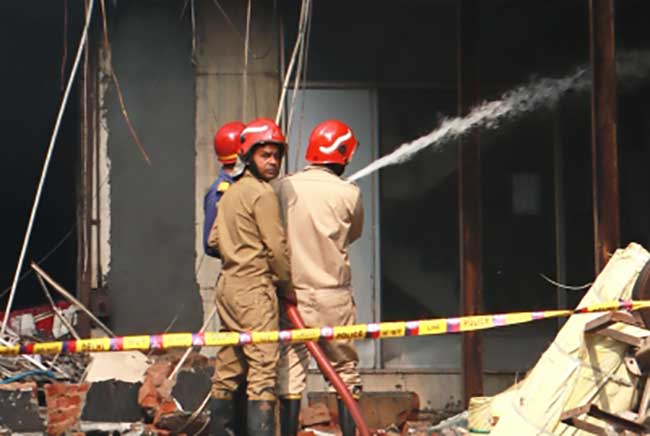 Cloth warehouse in north Delhi collapses like house of cards after massive fire