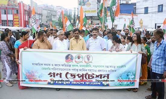 Congress holds protest rally criticizing Centre, demands proper flood relief