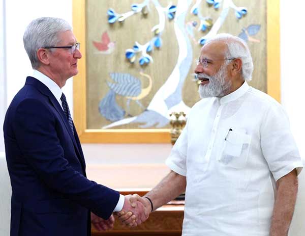 PM Modi discusses India's tech-powered transformations with Apple CEO