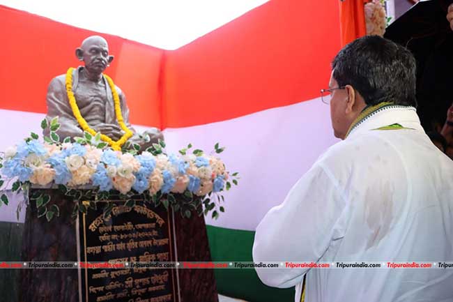 Mahatma Gandhi’s philosophy of non-violence continues to serve in nation building: CM Dr. Manik Saha