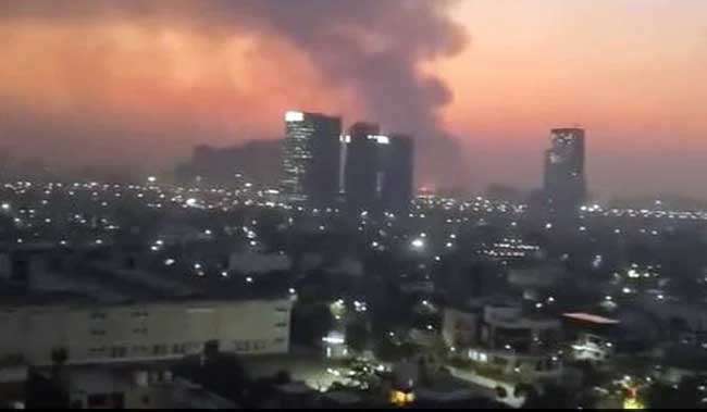 Fire erupts at NTPC Eco Park in Badarpur, blaze visible from Noida