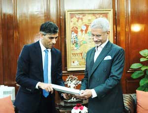 Former UK PM Rishi Sunak calls on EAM Jaishankar in New Delhi