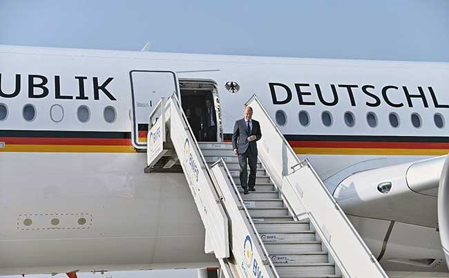 German Chancellor Olaf Scholz arrives in India on two-day visit