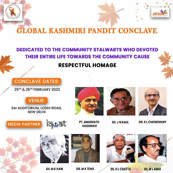 Global Kashmri Pandit Conclave urges Centre to redress the situation in J&K