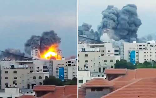 Israel strikes 2 high-rise towers in Gaza used for housing Hamas assets