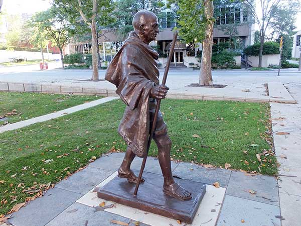 Khalistani menace unabated, Mahatma Gandhi statue defaced in Canada