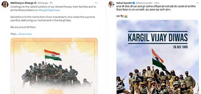 Kharge, Rahul pay tribute on Kargil Vijay Diwas