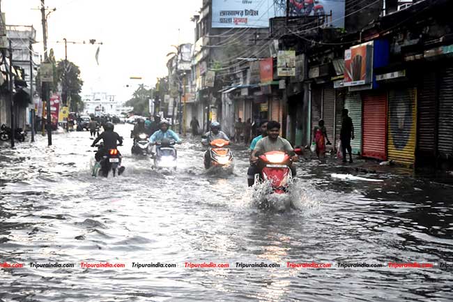 Rain causes massive flood in Agartala