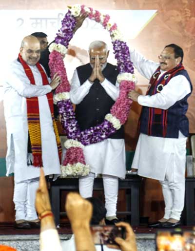 Modi hails BJP's 'good show' in 3 NE states; thanks voters