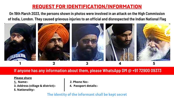 NIA releases pictures of accused involved in attack on High Commission in London