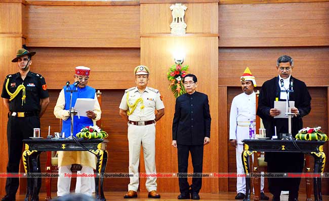 Justice Aparesh Kumar Singh takes oath as Chief Justice of Tripura High Court