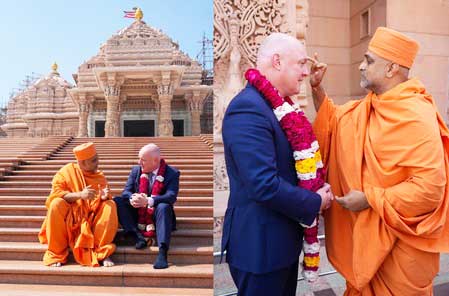 New Zealand PM visits Akshardham temple, lauds Hindu community's contribution back home