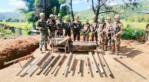 Security forces recover 14 improvised mortars, war-like stores in Manipur