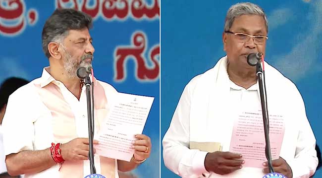 Siddaramaiah, Shivakumar take oath as new Karnataka CM, DyCM