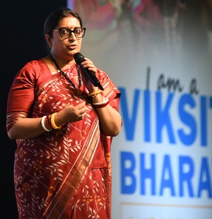 Smriti Irani gives mantra for women's empowerment at 'Viksit Bharat' event in DU