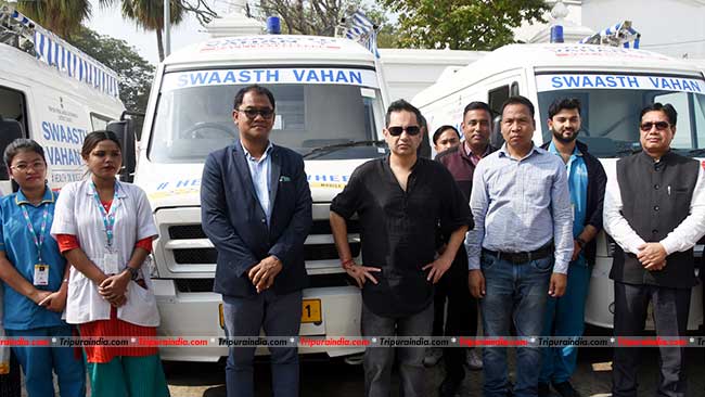 Pradyot flags off mobile medical unit vans for rural hamlets