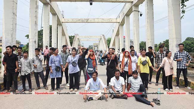 TSF observes 12-hour strike in Tripura to demand Roman Script for Kok-Borok language