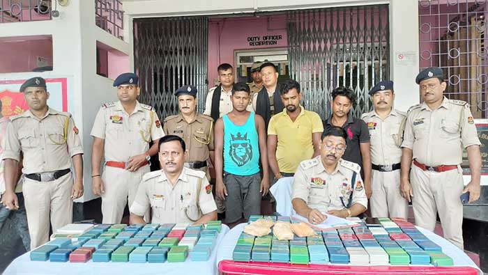 Three arrested in Churaibari with brown sugar worth Rs 10 crore