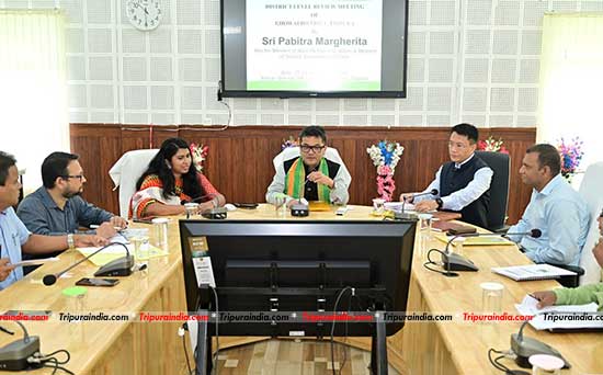 Govt working for development of NE India; Union Minister Pabitra Margherita reviews implementation of Central-sponsored schemes in Khowai district