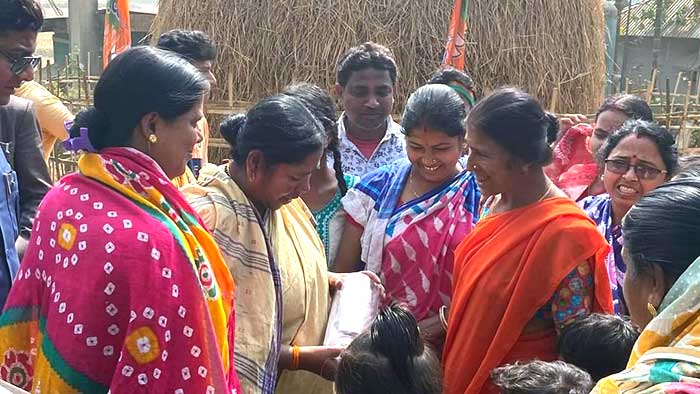 Tripura Assembly Polls: Union Minister Pratima Bhoumik holds door-to-door campaign in Dhanpur