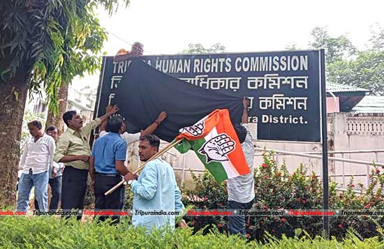 Congress protests Tripura Human Rights Commission’s inaction on growing crimes in Tripura