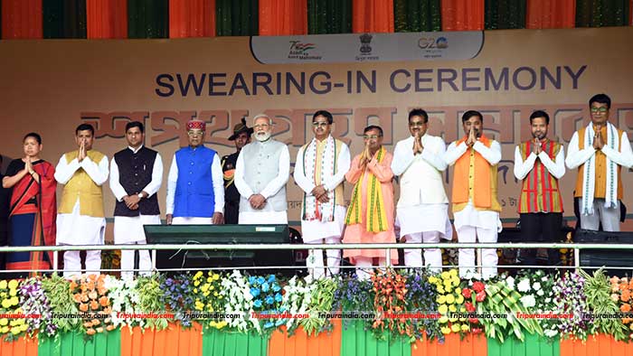 Manik Saha takes oath as Tripura CM; Modi, Shah attend swearing-in