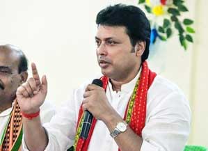 BJP's Biplab Kumar Deb leading in Tripura