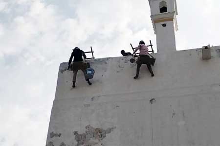 Whitewashing work begins at Sambhal’s Shahi Jama Masjid